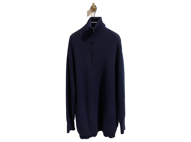BALENCIAGA Strickwaren T.International XL Synthetik Blau