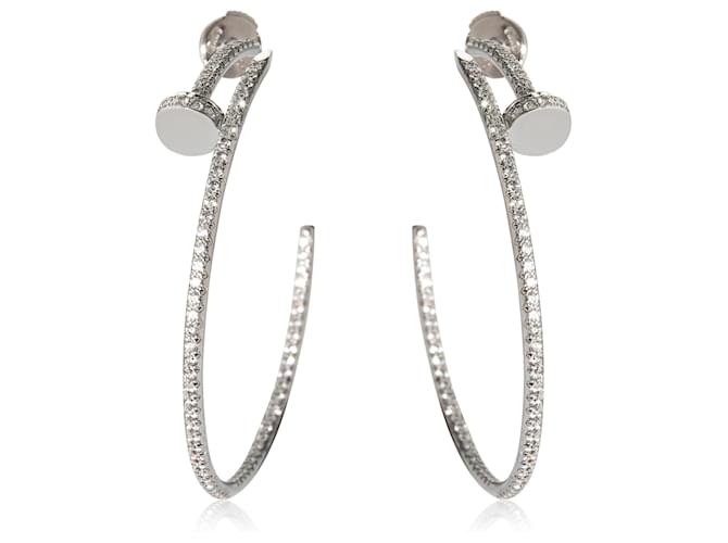 Cartier Juste Un Clou Diamond Hoop Earring in 18K or blanc 1.26 ctw  ref.1230795