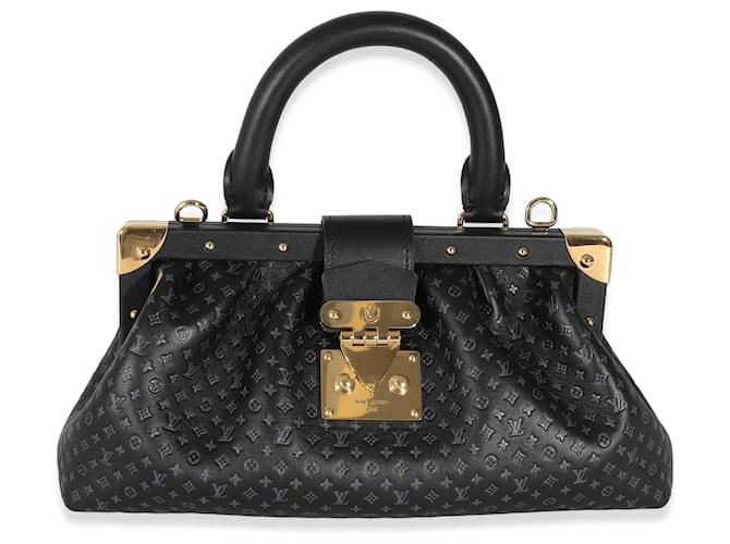 Louis Vuitton Black Embossed Calfskin Nanogram Clutch Leather  ref.1230801