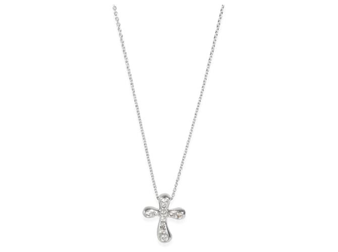 TIFFANY & CO. Elsa Peretti Cross Pendant in  Platinum 0.25 ctw  ref.1230805