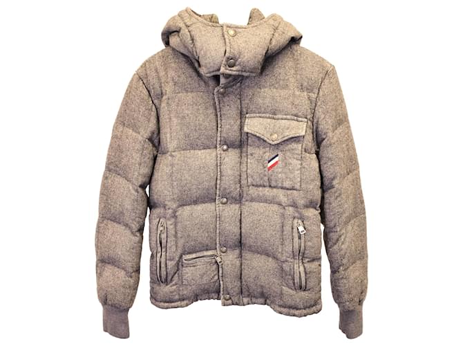 Moncler Cezzane Puffer Jacket in Grey Cotton Polyester  ref.1231086