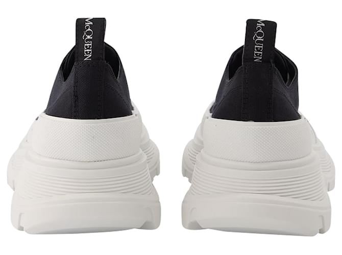 Alexander Mcqueen Tread Slick Sneakers in Black and White Fabric Cloth  ref.1231119