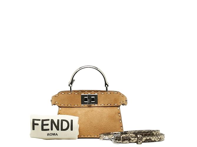 Fendi Micro Suede Peekaboo Bag 7As106 Leather  ref.1231139