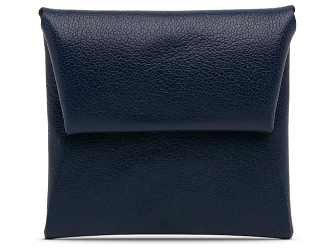 Hermès Hermes Blue Evercolor Bastia Coin Pouch Navy blue Leather Pony-style calfskin  ref.1231198