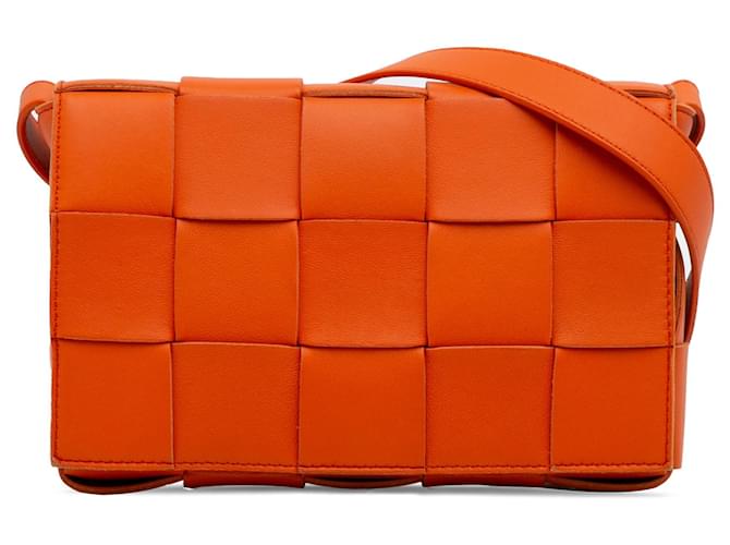 Bottega Veneta Orange Medium Intrecciato Cassette Leather Pony-style calfskin  ref.1231252