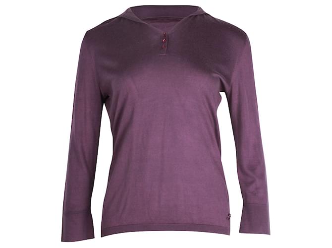 Loro Piana Deep Purple Knit Polo Shirt  ref.1231285