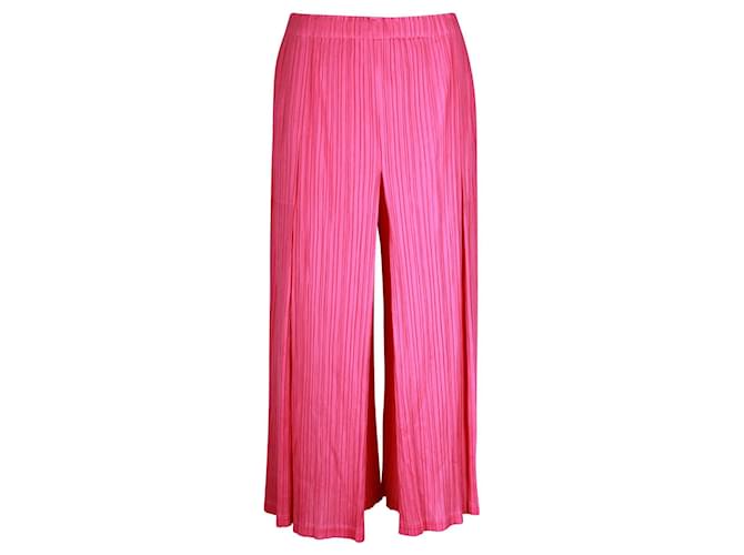 Issey Miyake IKKO TANAKA Pantalones holgados plisados en rosa caramelo Poliéster  ref.1231288