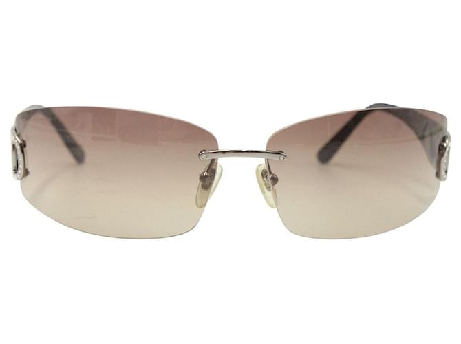 Salvatore Ferragamo Vintage randlose Sonnenbrille Schwarz Acetat Zellulosefaser  ref.1231319