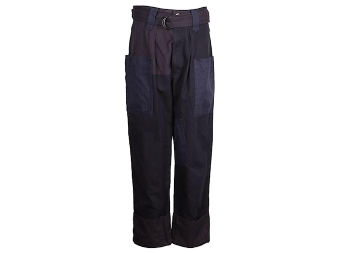 Isabel Marant Etoile Navy Cargo Pants with Detachable Belt Blue Navy blue  ref.1231332