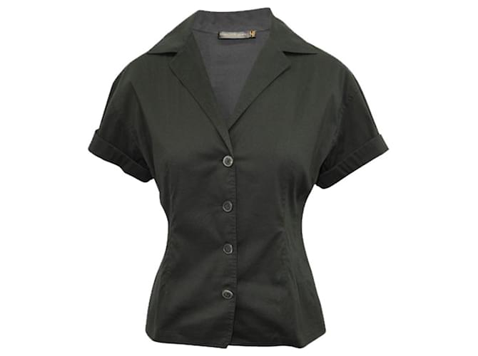 Autre Marque Black Buttoned Short Sleeve Shirt Cotton  ref.1231344