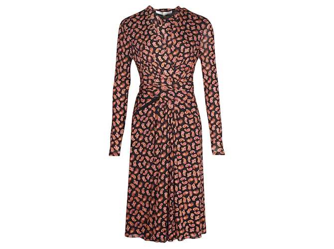 Diane Von Furstenberg Paisley Pattern Dress Black Nylon  ref.1231360