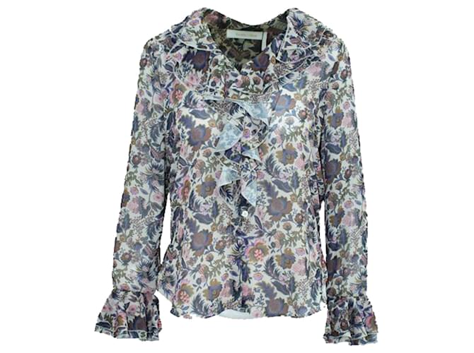 Autre Marque Flotal Print Shirt with Ruffles Polyester  ref.1231377