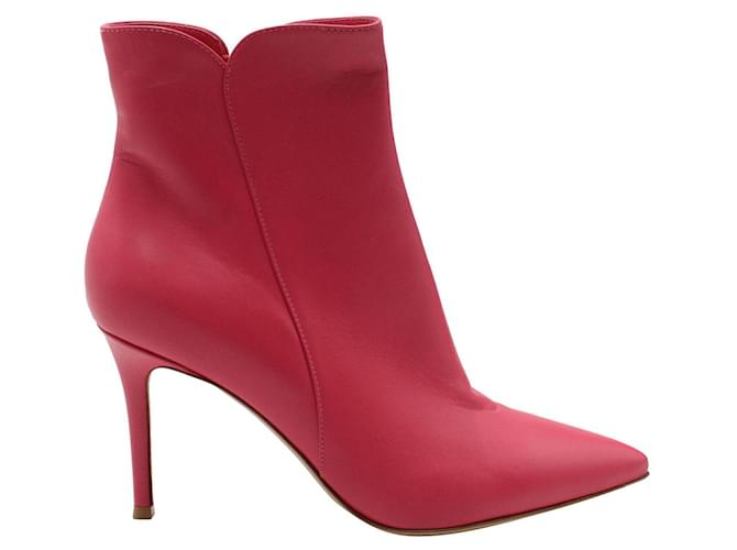 Gianvito Rossi Pink Levy Leather High Heel Boots  ref.1231384