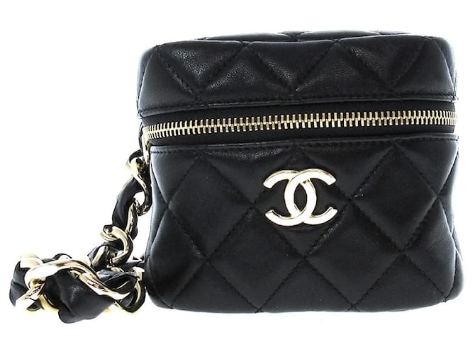 Chanel Vanity Preto Couro  ref.1231490