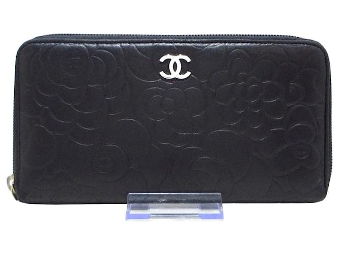 Chanel Camellia Black Leather  ref.1231497