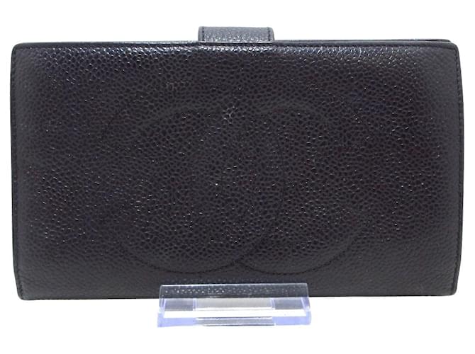 Chanel Logo CC Black Leather  ref.1231513