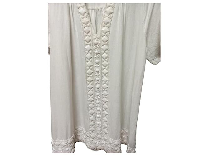 Antik Batik Dresses White Linen  ref.1231586