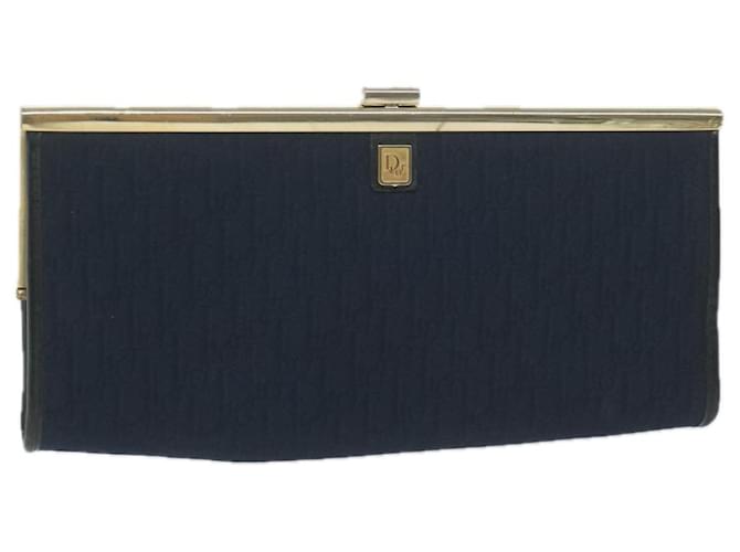 Christian Dior Trotter Canvas Clutch Bag Navy Auth ep3050 Navy blue Cloth  ref.1231684