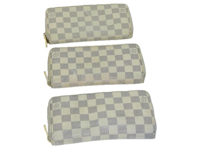 LOUIS VUITTON Damier Azur Zippy Wallet Wallet 3Set LV Auth fm3185  ref.1231729