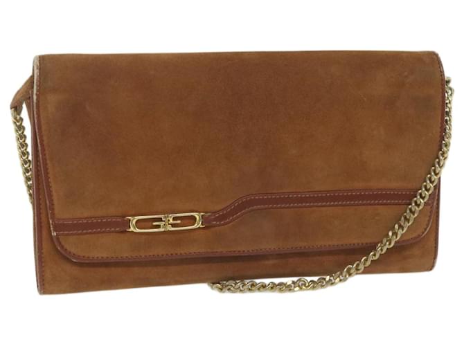 GUCCI Clutch Bag Suede Brown Auth ep3145  ref.1231735
