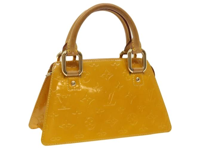 LOUIS VUITTON Monogram Vernis Mini Forsythe Hand Bag Jaune M91114 LV Auth th4511 Patent leather  ref.1231743