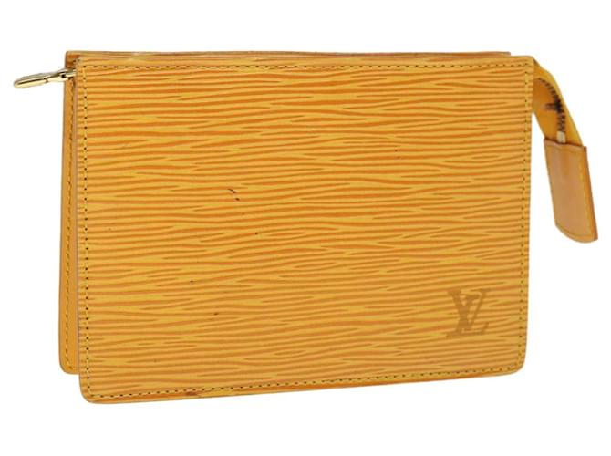 LOUIS VUITTON Epi Poche Toilette 15 Pouch Yellow LV Auth th4519 Leather  ref.1231744