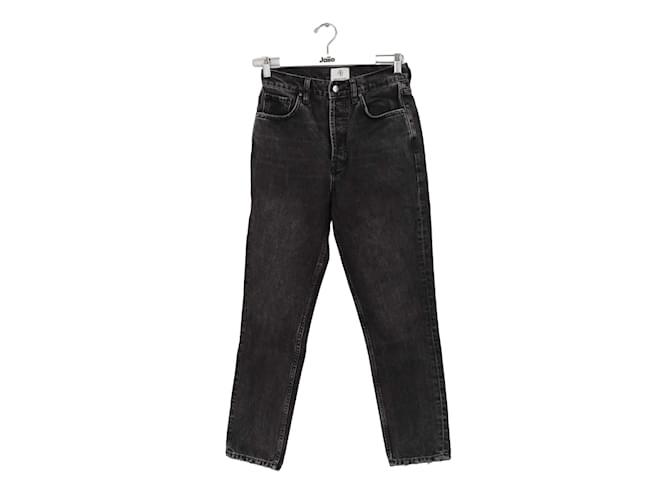 Anine Bing Jeans dritti in cotone Nero  ref.1231767