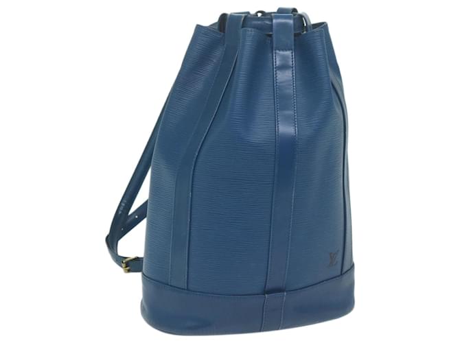 LOUIS VUITTON Epi Randonnee PM Shoulder Bag Blue M52355 LV Auth 64993 Leather  ref.1231777