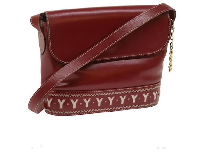 SAINT LAURENT Shoulder Bag Leather Red Auth ep2944  ref.1231786