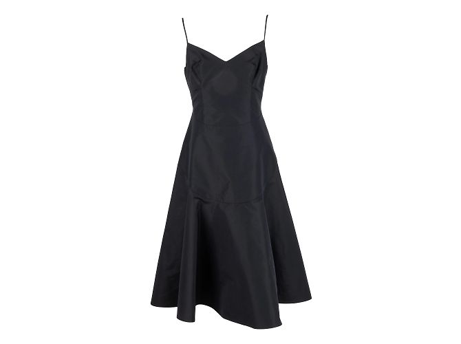 Vestido de seda Moschino com pregas nas costas Preto