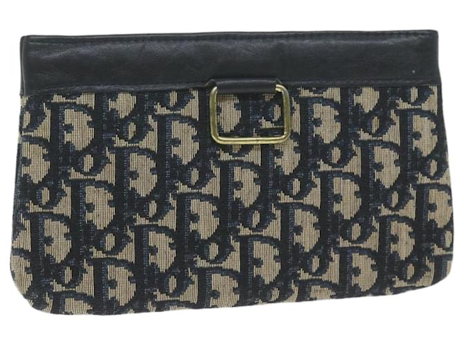 Christian Dior Trotter Canvas Pouch Navy Auth bs11633 Navy blue Cloth  ref.1231835