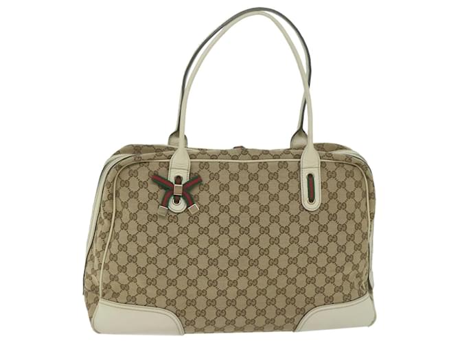 GUCCI GG Canvas Web Sherry Line Shoulder Bag Beige Red Green 162881 auth 63895  ref.1231841