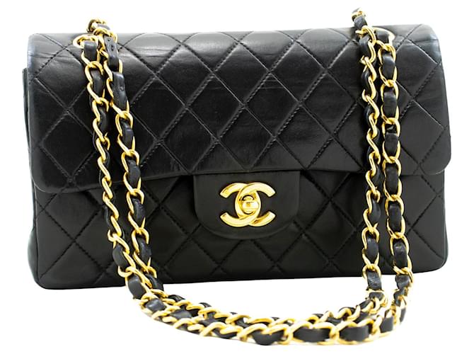 Classique Chanel Double Flap Cuir Noir  ref.1231907