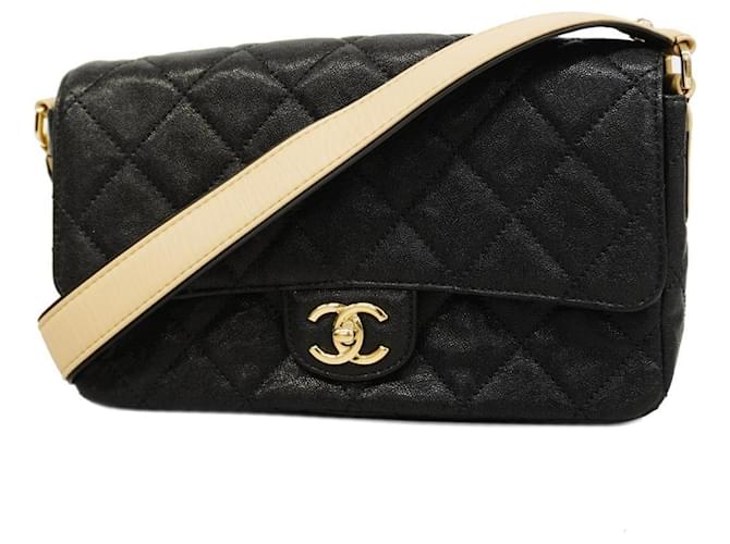 Timeless Chanel Matelassé Preto Couro  ref.1231980