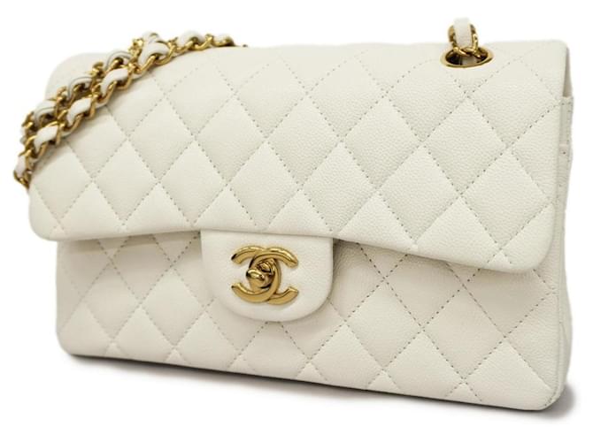 Chanel Timeless/classique White Leather  ref.1232002