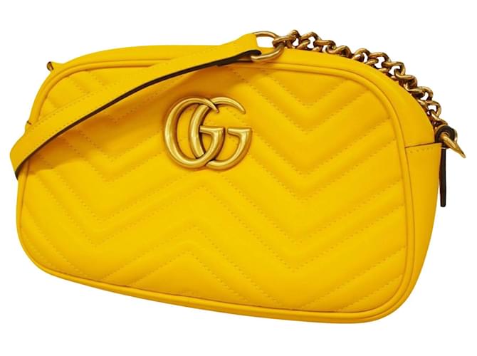 Gucci GG Marmont Amarelo Couro  ref.1232038