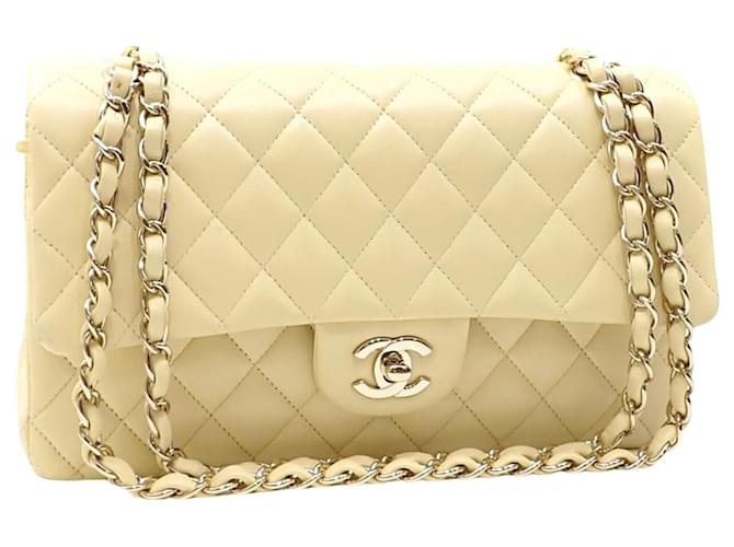 Classique Chanel Timeless Cuir Beige  ref.1232104