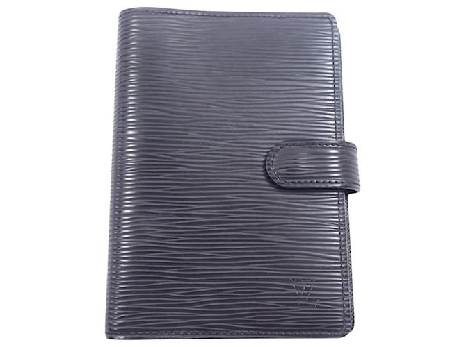 Louis Vuitton Agenda Cover Black Leather  ref.1232106