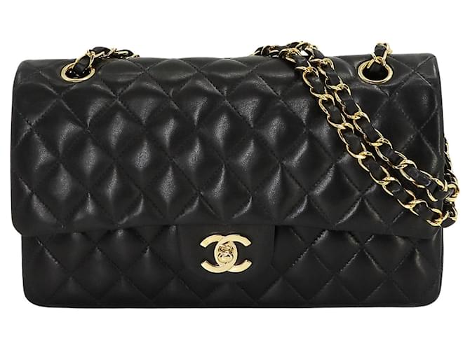 Timeless Chanel lined Flap Black Leather  ref.1232147
