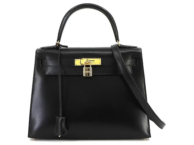 Hermès hermes kelly 28 Black Leather  ref.1232178