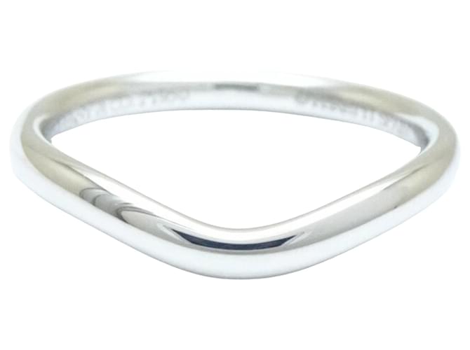 Tiffany & Co Curved band Silvery Platinum  ref.1232239