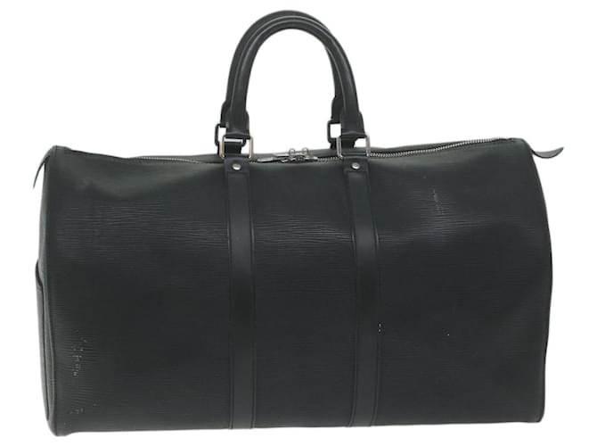 Louis Vuitton Keepall 45 Negro Cuero  ref.1232274