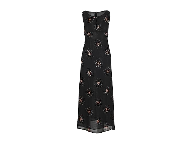 Moschino Cheap and Chic Printed Maxi Dress Black Rayon  ref.1232316