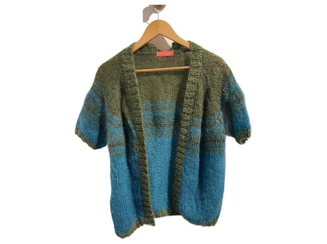 Autre Marque ROSE CARMINE  Knitwear T.International one size Wool Blue  ref.1232320