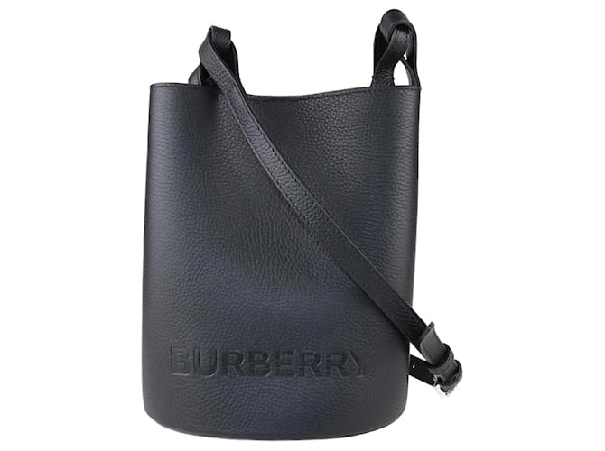 Burberry Black Small Lorne Bucket Bag Leather  ref.1232388