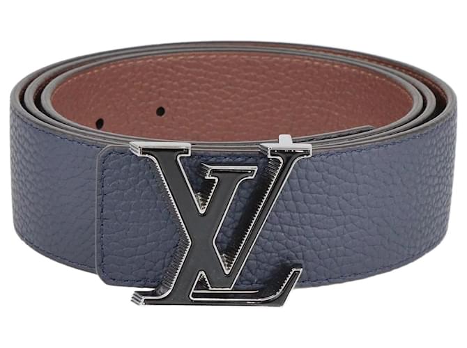 Louis Vuitton Cintura reversibile inclinabile blu navy Pelle  ref.1232396