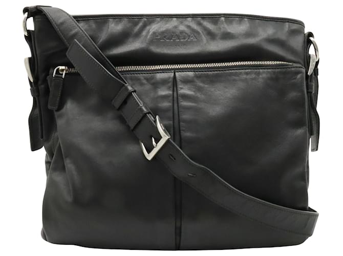 Prada Messenger Black Leather  ref.1232433