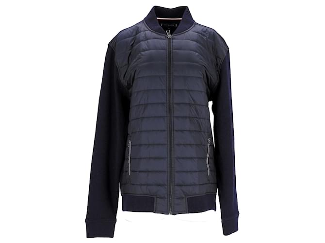 Tommy Hilfiger Herren-Baseballjacke aus Mischgewebe mit Reißverschluss Marineblau Wolle  ref.1232502