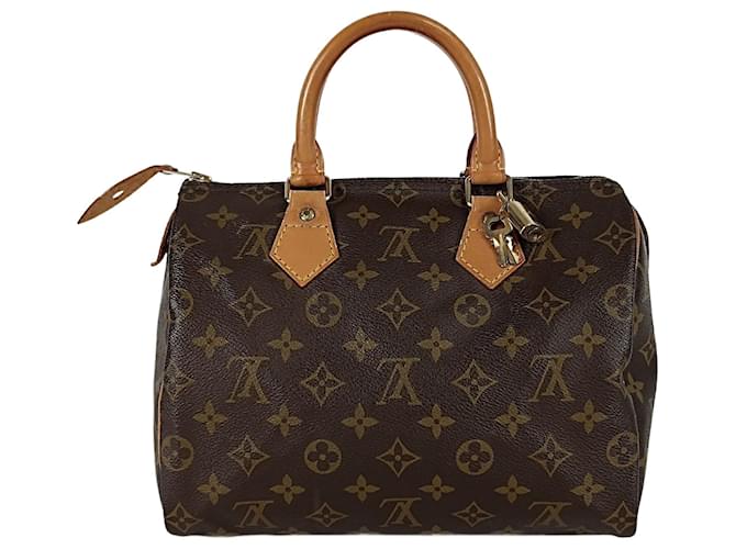 Speedy Louis Vuitton schnell 25 Handtasche mit Monogramm Braun Leinwand  ref.1232543