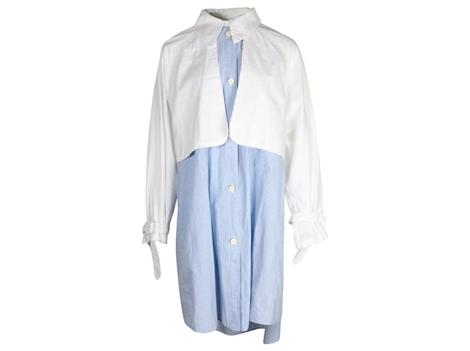 Maison Martin Margiela MM6 Robe chemise superposée Maison Margiela en coton bleu clair  ref.1232553